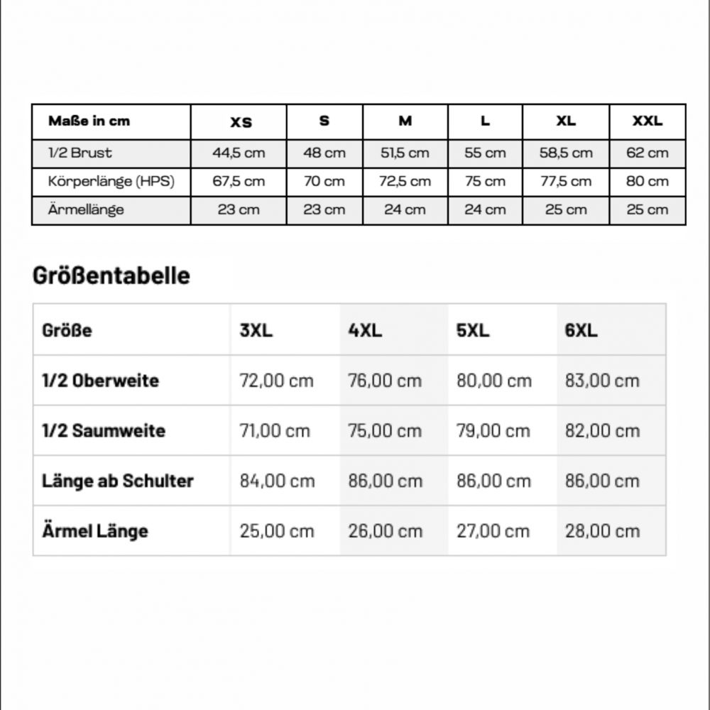 BVDM-Tourenfahrten-Masstabelle T-Shirt Deutschlandfahrt