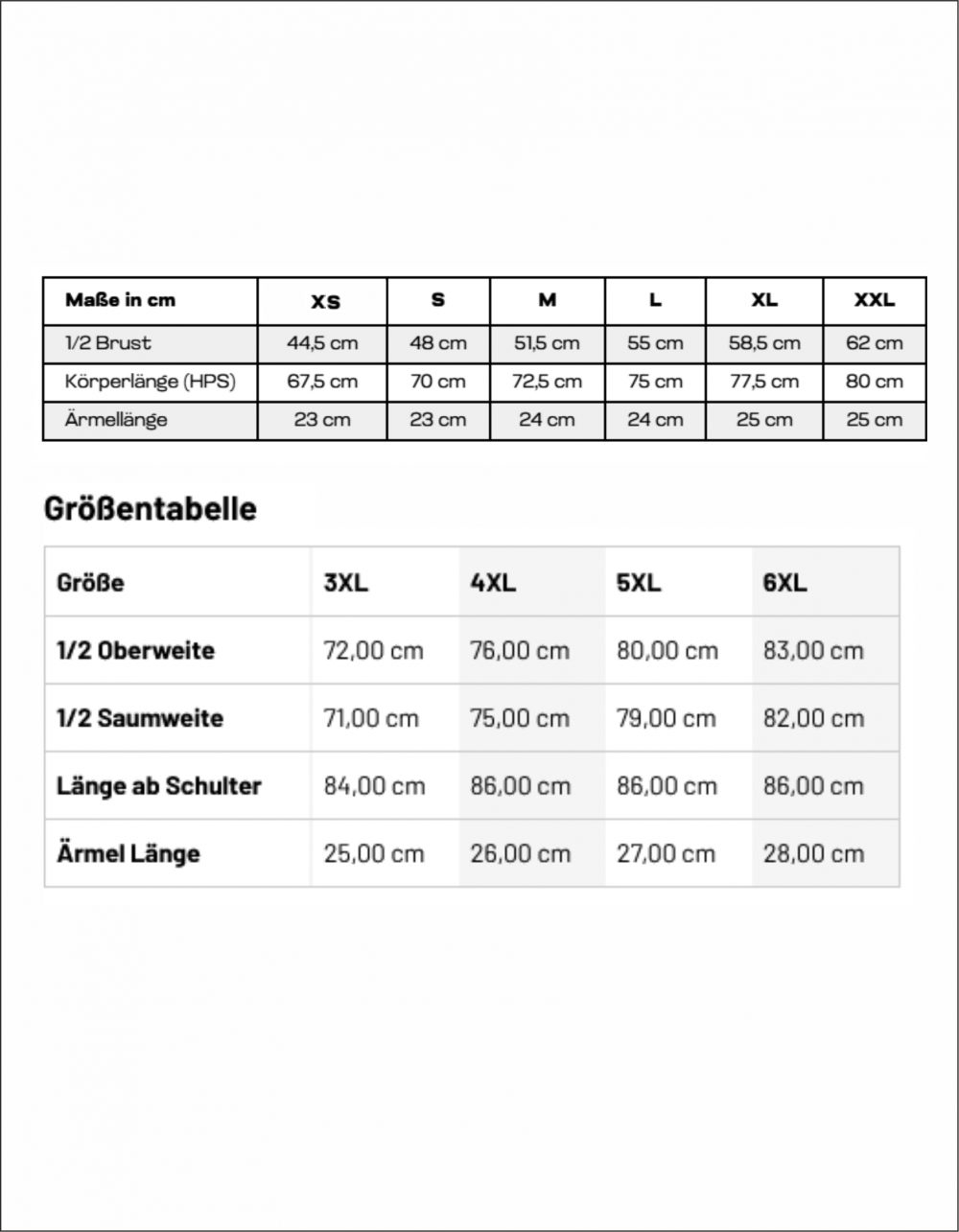 BVDM-Tourenfahrten-Masstabelle T-Shirt Deutschlandfahrt
