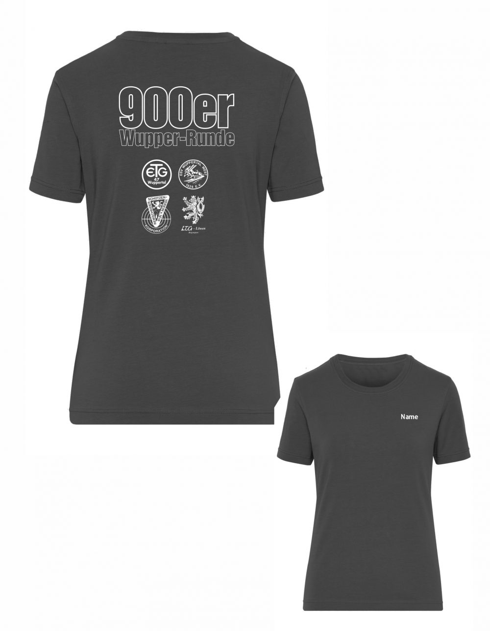 ETGBWE3005_T-Shirt_Damen_graphite_Frontbild Damen T-Shirt Wupper-Runde