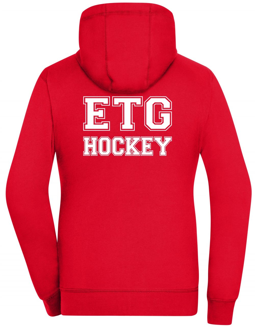 ETGJN962_Back_Red Damen Lifestyle Zip-Hoodie inkl. Druck Brust + Rücken
