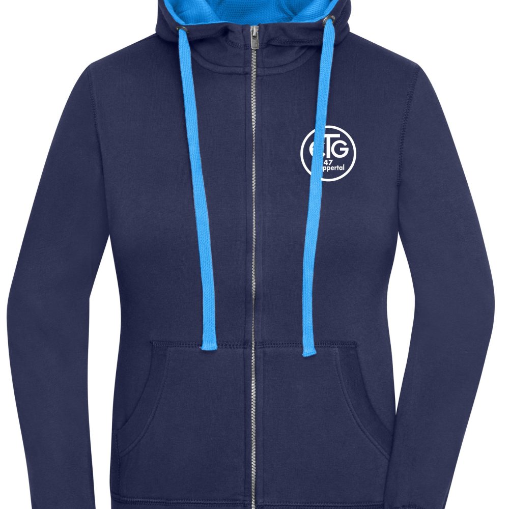 Damen Lifestyle Zip-Hoodie inkl. Druck Brust + Rücken