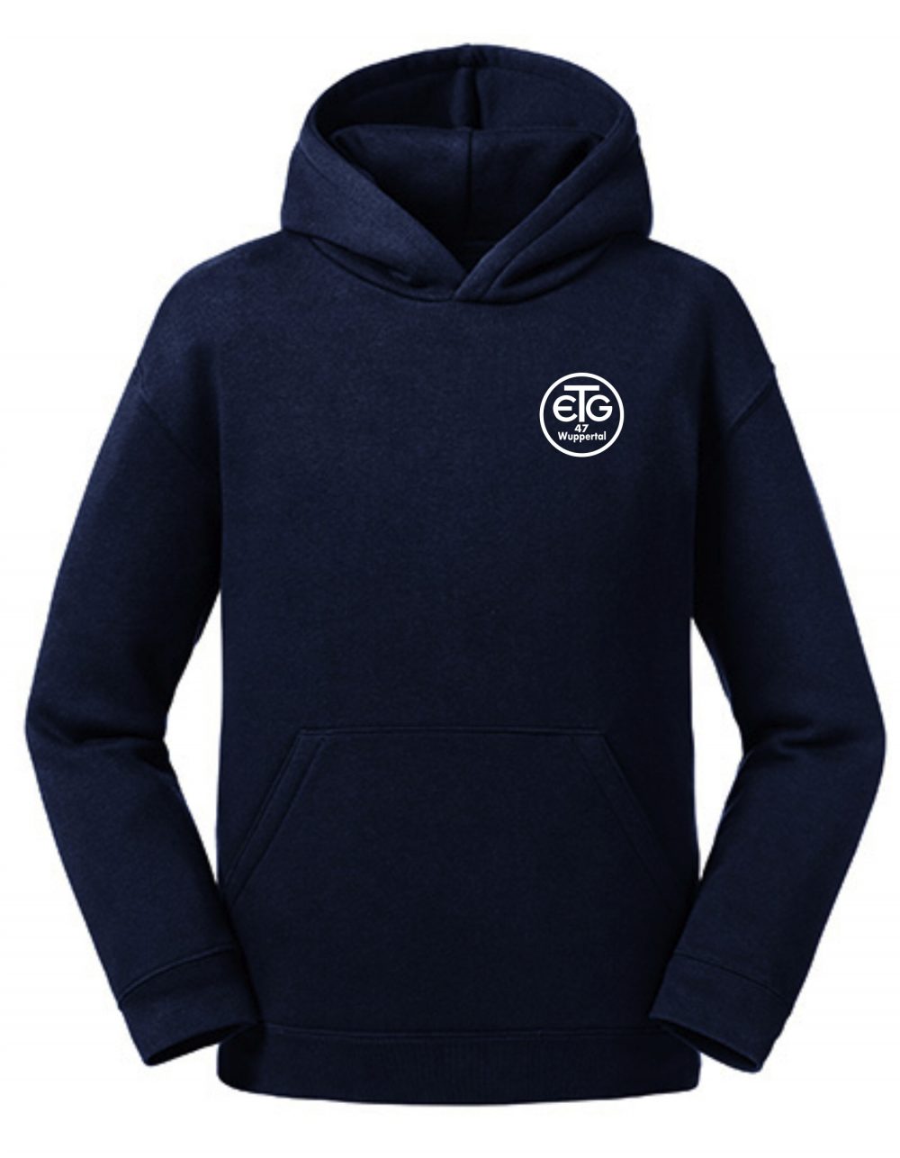 ETGZ265K_Front_Navy Kinder Hoodie inkl. Druck Brust + Rücken