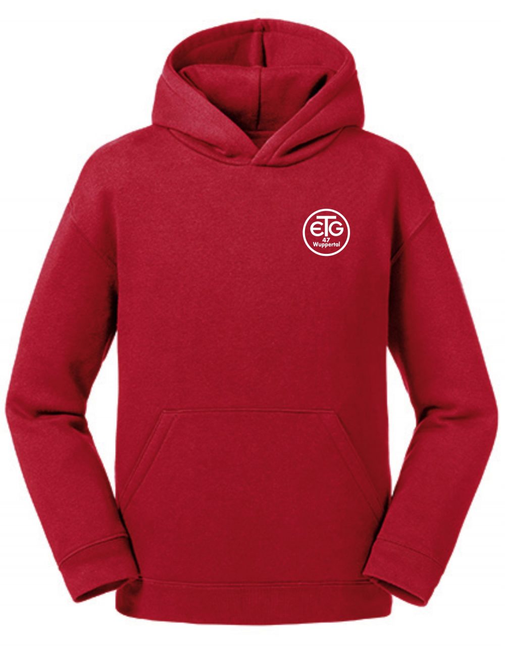 ETGZ265K_Front_Red Kinder Hoodie inkl. Druck Brust + Rücken