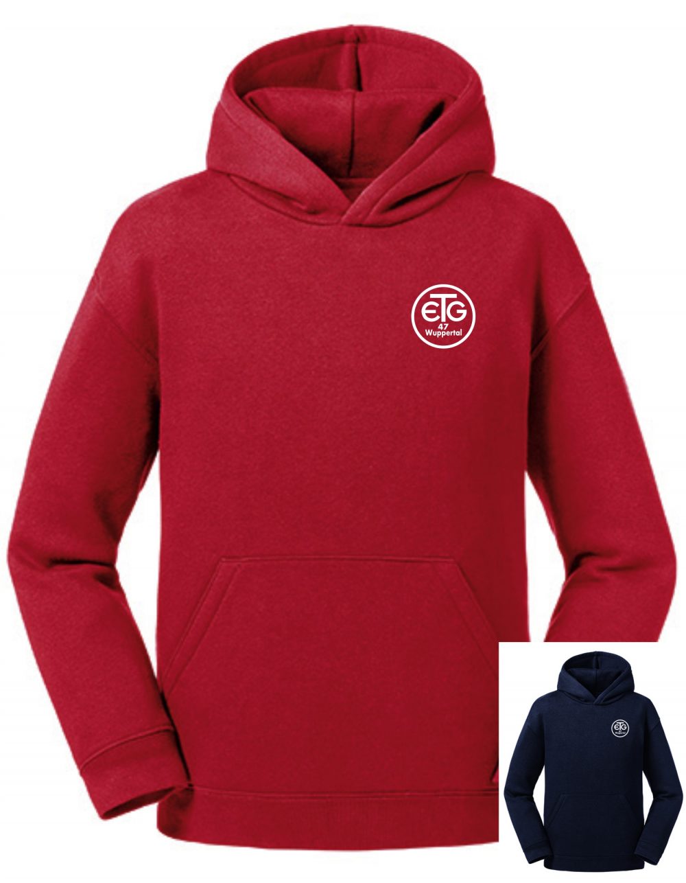 ETGZ265K_Frontbild_Red Kinder Hoodie inkl. Druck Brust + Rücken
