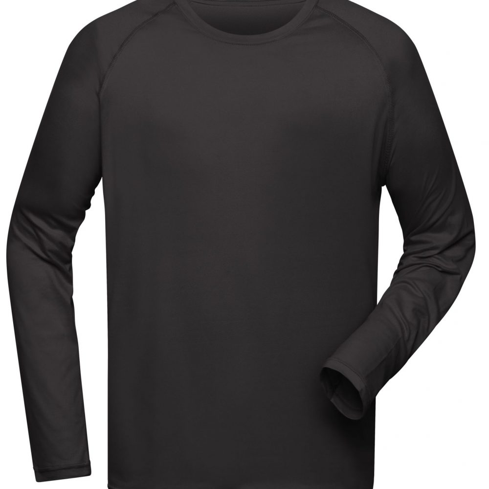 JN522_black Herren Sport-Funktionsshirt Langarm JN522