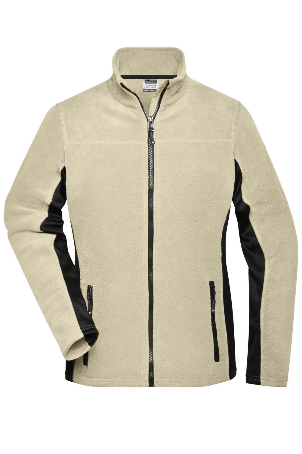 JN841_stone_black Workwear Damen Fleecejacke JN841